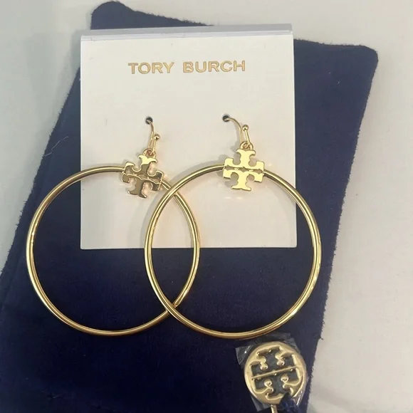 Tory Burch Stocked-T Hoop - Picture 5 of 16